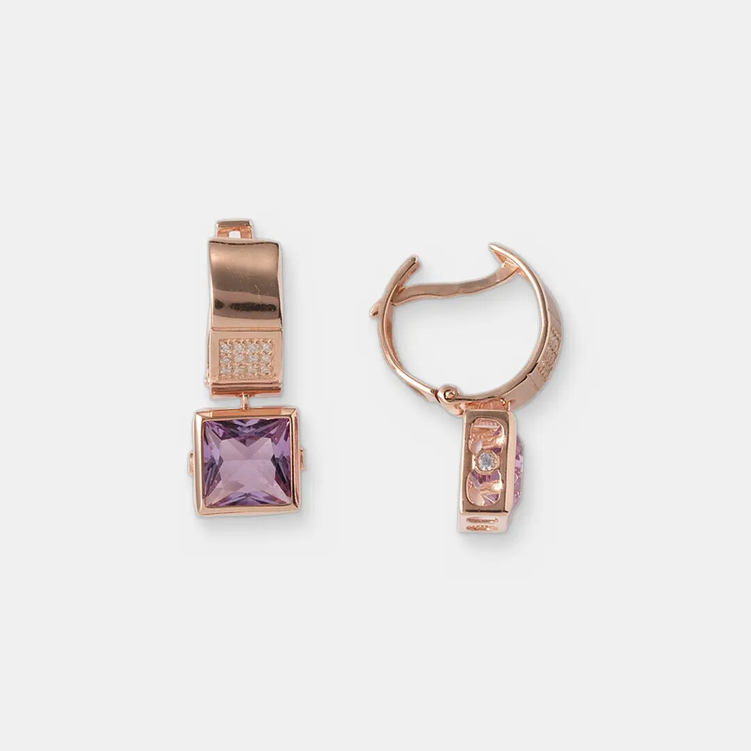 Серебряные серьги с аметистами